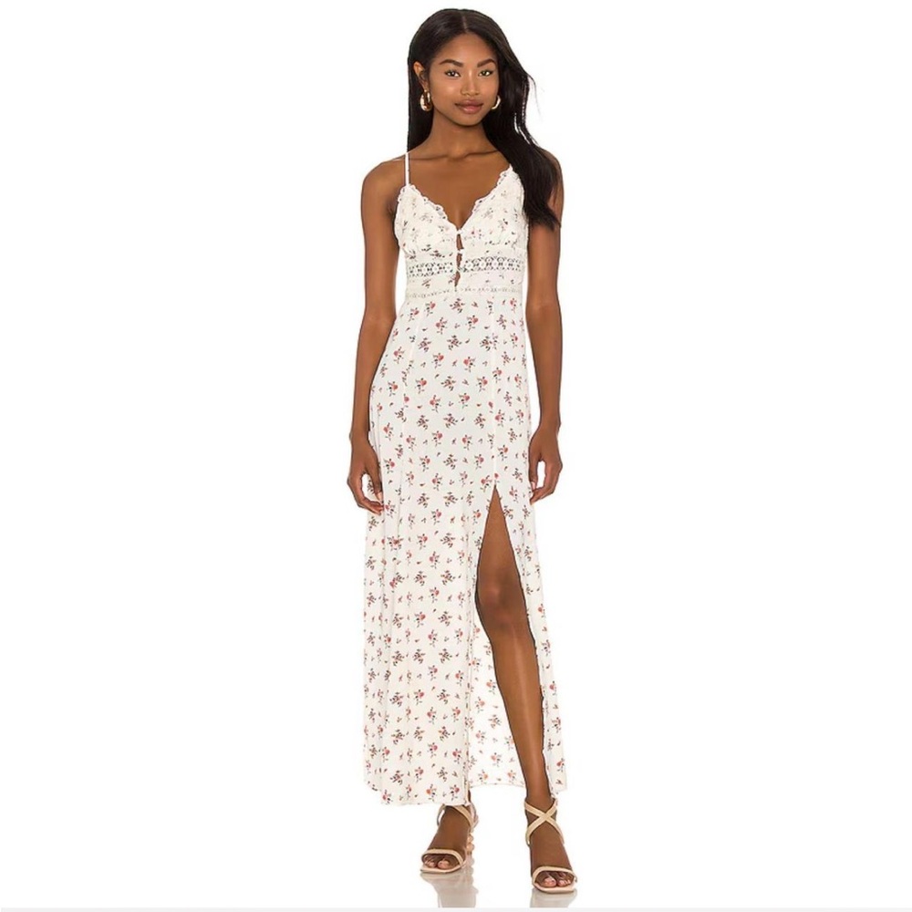 Free People Cream Floral Maxi Dress